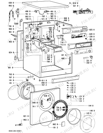 Схема №1 WA 6751 W-D с изображением Обшивка для стиралки Whirlpool 481245212507