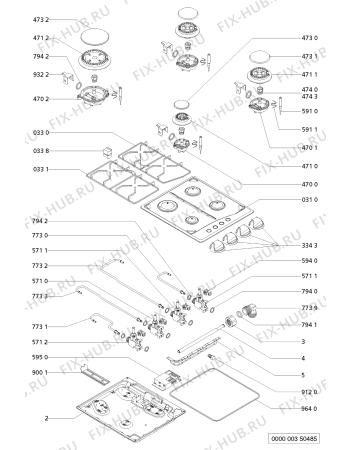 Схема №1 TGZ 3401 TF с изображением Затычка для электропечи Whirlpool 481944238792