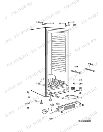 Взрыв-схема холодильника Husqvarna Electrolux QR2619FX - Схема узла C10 Cabinet
