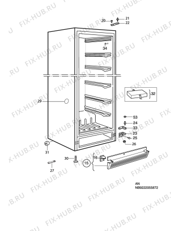 Взрыв-схема холодильника Aeg A2498-6GA - Схема узла C10 Cabinet