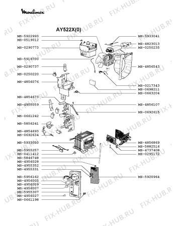 Взрыв-схема микроволновой печи Moulinex AY522X(0) - Схема узла HP002021.3P2