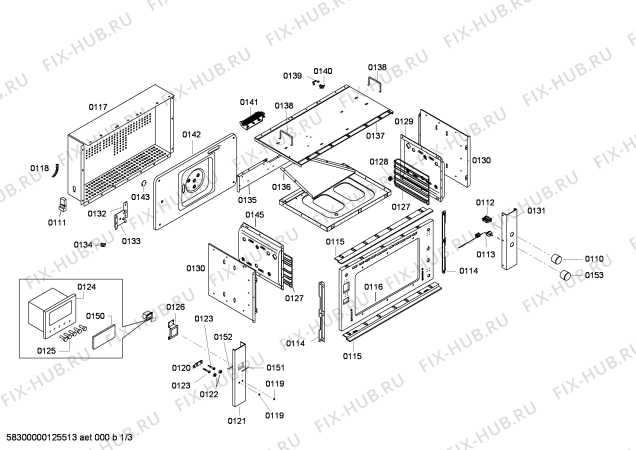 Схема №2 3HB598X с изображением Планка для электропечи Bosch 00677259
