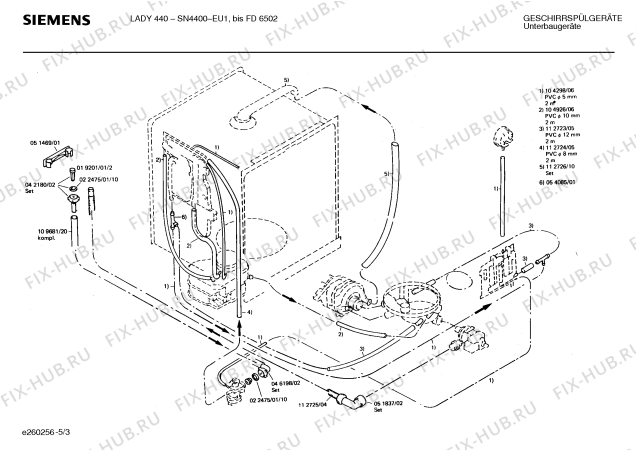 Взрыв-схема посудомоечной машины Siemens SN4400 - Схема узла 03