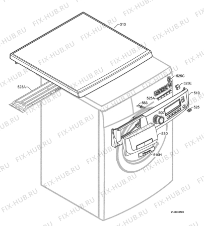 Взрыв-схема стиральной машины Electrolux EWF14781W - Схема узла Command panel 037