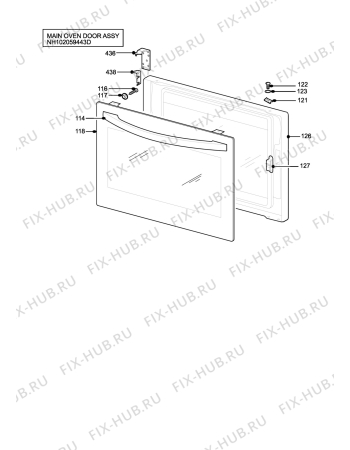 Взрыв-схема плиты (духовки) Tricity Bendix SE558FPS - Схема узла H10 Main Oven Door (large)
