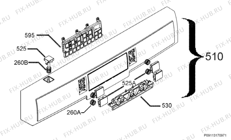 Взрыв-схема посудомоечной машины Electrolux ESF6630RYX - Схема узла Command panel 037