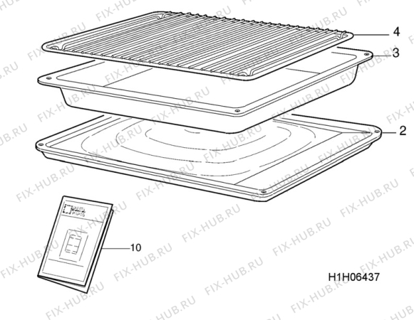 Взрыв-схема посудомоечной машины Elektro Helios SN5020 - Схема узла H10 Oven Furniture, Users manual