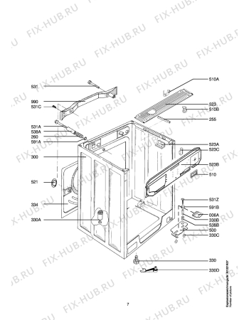 Взрыв-схема стиральной машины Aeg LAV86738-W - Схема узла Housing 001