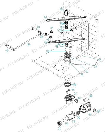 Взрыв-схема посудомоечной машины Asko D5554 XXL FI US   -Titan (341616, DW90.2) - Схема узла 03