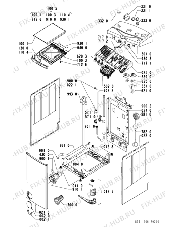 Схема №1 AWA 5067 с изображением Обшивка для стиралки Whirlpool 481245213528