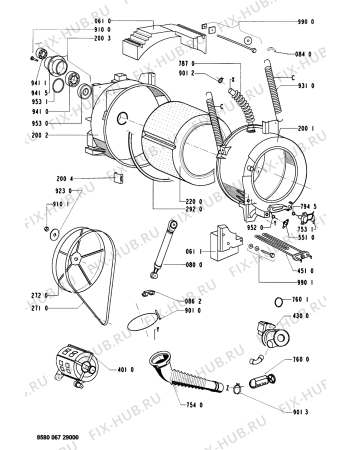 Схема №1 FL 5020 с изображением Обшивка для стиралки Whirlpool 481945328121