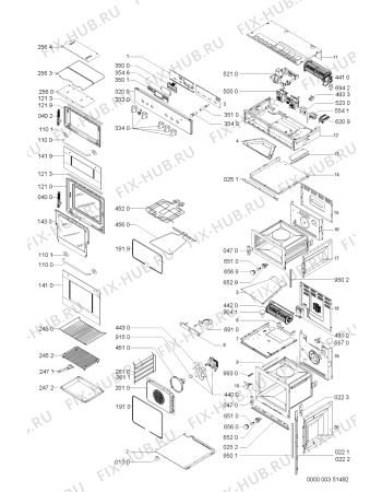 Схема №1 BBSH 3000 BR с изображением Панель для электропечи Whirlpool 481245319424