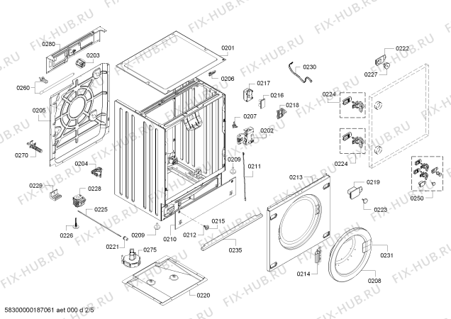 Взрыв-схема стиральной машины Siemens WK14D541GB - Схема узла 02