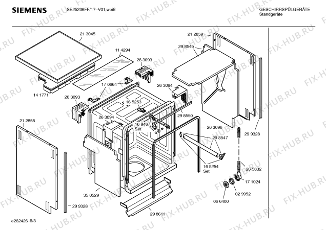 Взрыв-схема посудомоечной машины Siemens SE25236FF - Схема узла 03