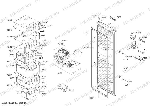 Схема №2 GSD36BI2V, Bosch с изображением Инструкция по установке/монтажу для холодильной камеры Siemens 00782127