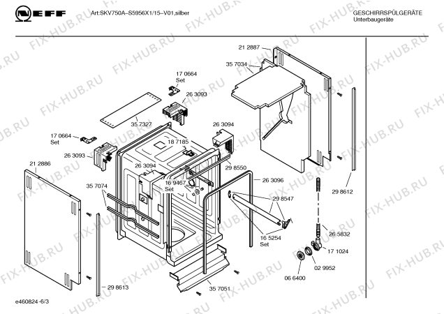 Взрыв-схема посудомоечной машины Neff S5956X1 SKV750A - Схема узла 03