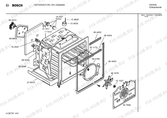 Взрыв-схема плиты (духовки) Bosch HEP225ACC - Схема узла 04