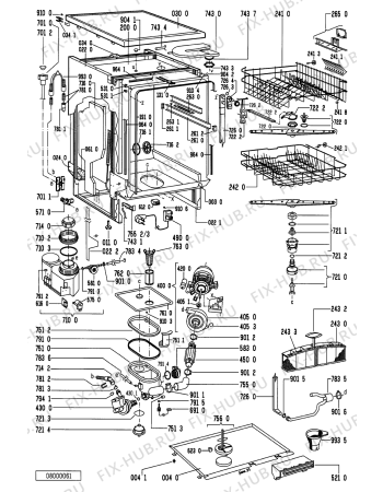 Схема №1 GSI 4743 TW-BR с изображением Нагревательный элемент для посудомоечной машины Whirlpool 481228058018