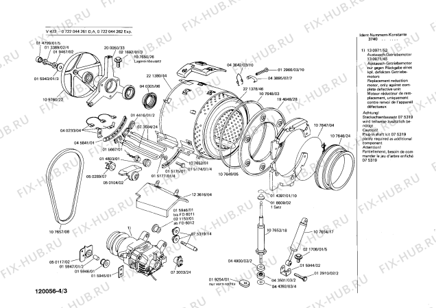 Взрыв-схема стиральной машины Bosch 0722044262 V472 - Схема узла 03