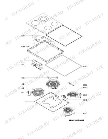 Схема №1 PCTAC6041NE (F101513) с изображением Керамическая поверхность для плиты (духовки) Indesit C00398320