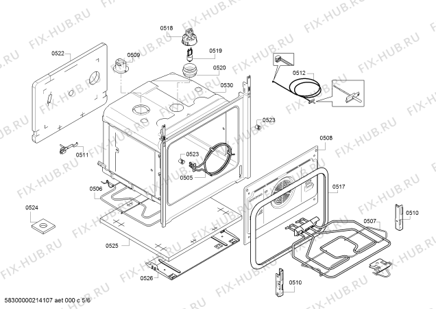 Взрыв-схема плиты (духовки) Bosch HKA094020U - Схема узла 05