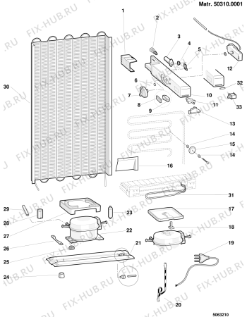 Взрыв-схема холодильника Ariston DE2863TKIT (F012632) - Схема узла