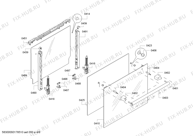 Взрыв-схема плиты (духовки) Bosch HEA20B221C - Схема узла 04