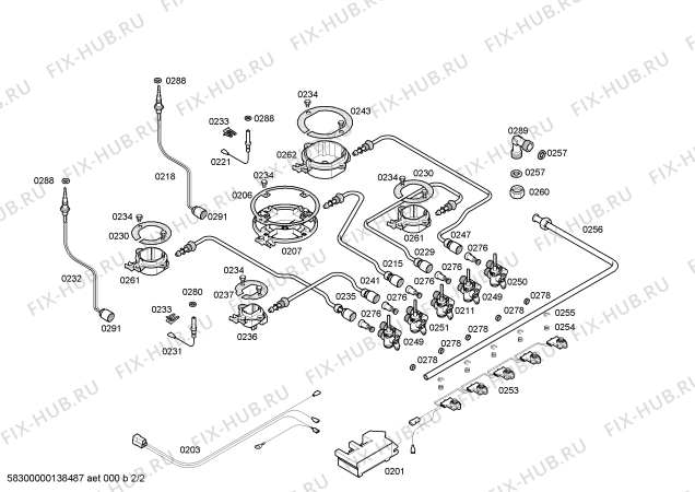 Взрыв-схема плиты (духовки) Bosch PCQ775B20N - Схема узла 02