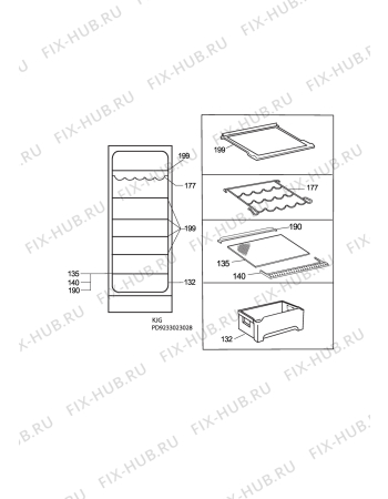 Взрыв-схема холодильника Electrolux ERA32200W - Схема узла C10 Interior