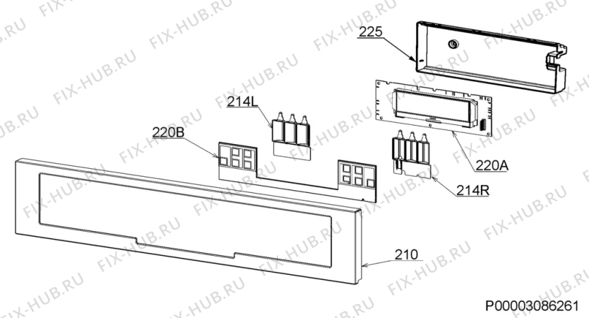 Взрыв-схема плиты (духовки) Electrolux EOA5751AOV - Схема узла Command panel 037