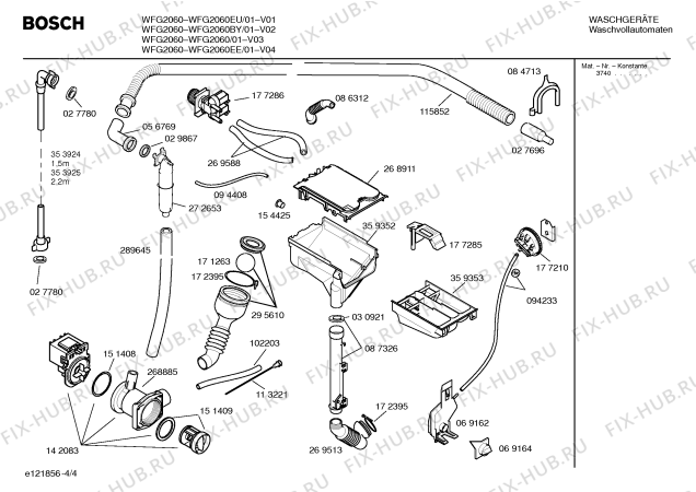 Схема №2 WFG2060BY WFG2060 с изображением Инструкция по установке и эксплуатации для стиральной машины Bosch 00527848