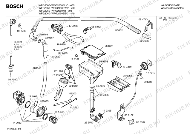 Схема №2 WFG2060EE WFG2060 с изображением Инструкция по установке и эксплуатации для стиральной машины Bosch 00527861