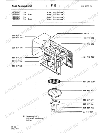 Взрыв-схема микроволновой печи Aeg MC 115 - D/EURO - Схема узла Section1