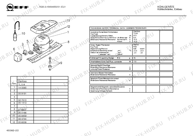 Взрыв-схема холодильника Neff K4544X0 ki20.3 - Схема узла 02