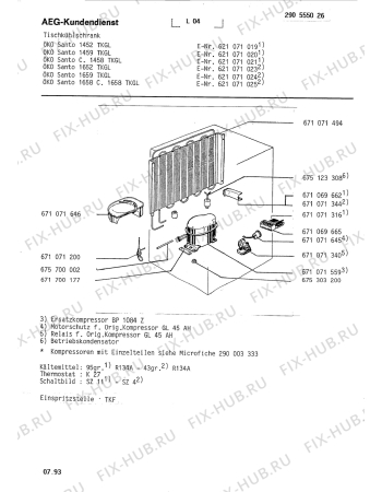 Взрыв-схема холодильника Aeg SAN1459 TK - Схема узла Refrigerator cooling system