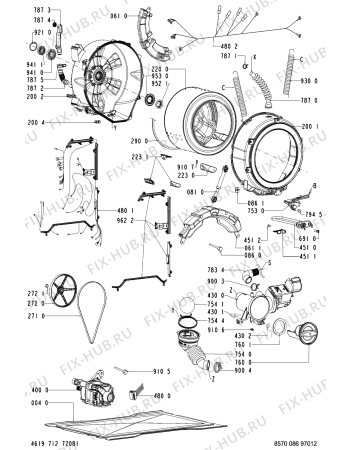 Схема №1 086 SC/WG с изображением Обшивка для стиралки Whirlpool 481245214745