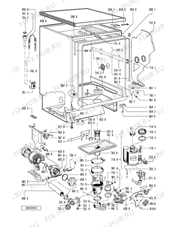 Схема №1 ADL 834 WH/1 с изображением Спецфильтр для посудомоечной машины Whirlpool 481925928903