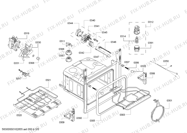 Схема №3 HBA74B150 Bosch с изображением Панель управления для электропечи Bosch 00740045