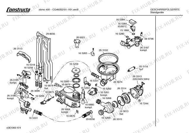 Схема №2 CG460S2EU Domo 400 с изображением Кабель для посудомоечной машины Bosch 00354267