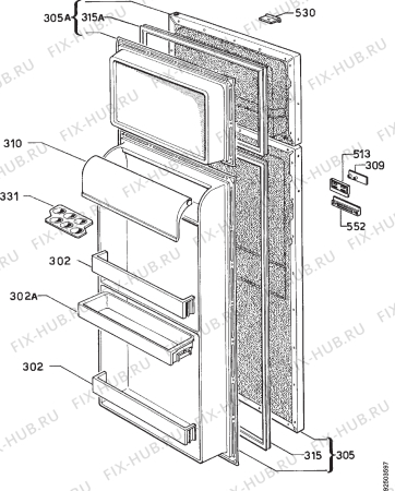 Взрыв-схема холодильника Rex FI230SBF - Схема узла Door 003