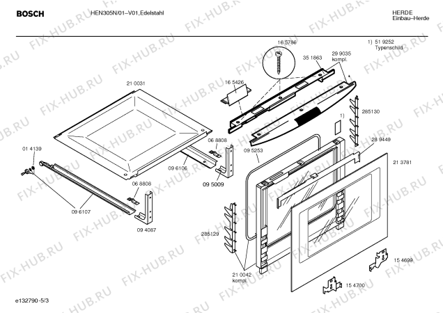 Схема №1 HEN300N с изображением Инструкция по эксплуатации для духового шкафа Bosch 00521992