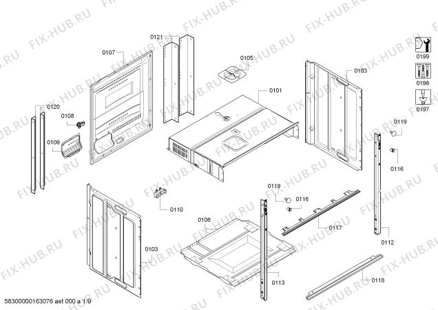 Взрыв-схема плиты (духовки) Bosch HBN53R550B Bosch - Схема узла 02