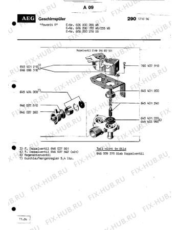 Схема №3 FAVR с изображением Преобразователь для посудомойки Aeg 8996460086003