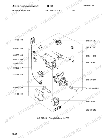 Взрыв-схема стиральной машины Aeg LAVDIPLOMAT W - Схема узла Electrical equipment 268