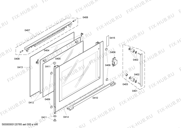 Взрыв-схема плиты (духовки) Bosch HBN36L651 - Схема узла 04