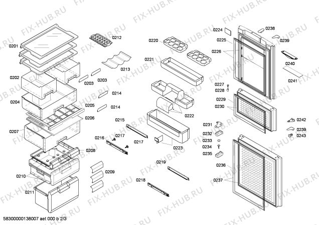 Схема №1 KGX28846TI с изображением Дверь для холодильника Bosch 00248250