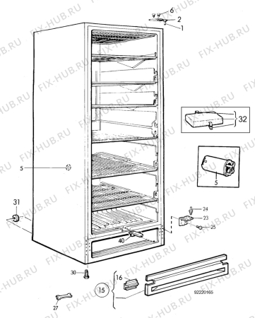 Взрыв-схема холодильника Zanussi ZVC200CS - Схема узла C10 Cabinet