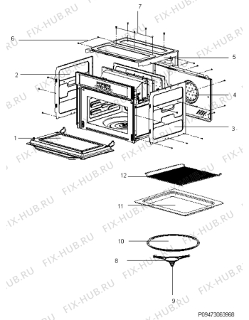 Взрыв-схема микроволновой печи Voss Electrolux IKC5700-RF - Схема узла Section 10