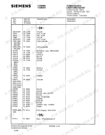 Схема №4 FS989V4 с изображением Сервисная инструкция для телевизора Siemens 00535331