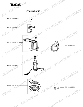 Схема №1 IT3450E0/J5 с изображением Резервуар для утюга (парогенератора) Tefal FS-9100033750